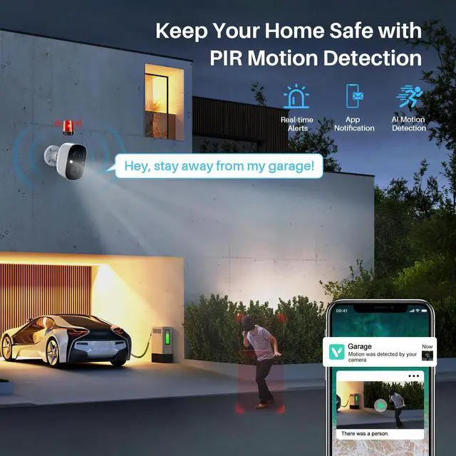 Alt view image 3 of 5 - MaxiViz Security Cameras Wireless Outdoor and 2PACK Solar Security Camera Wireless Outdoor, 2K Color Night Vision, Two-Way Talk, SD/Cloud Storage, IP66 Weatherproof