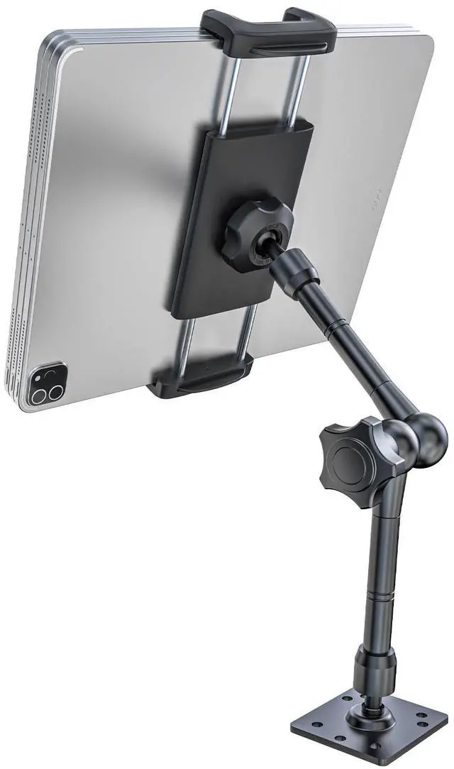Main image of Kolasels Industrial Tablet Holder for Car/Truck/Vehicle [Metal Magic Arm] Heavy Duty Drill Base Tablet Car Mount for Dashboard/Boats/Wall/Desk, for 4-13" iPad Pro/Air/Mini/Galaxy Tab, Cell Phone