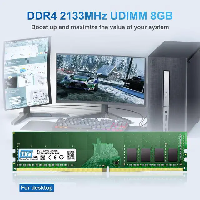 Alt view image 2 of 5 - LIYI 8GB DDR4 2133MHz UDIMM RAM | PC4-17000 CL15 1.2V | 288-Pin Non-ECC Unbuffered | Dual Channel Compatible with Intel 8th-10th Gen & AMD Ryzen 3000/5000 | XMP 2.0 Desktop Memory Upgrade