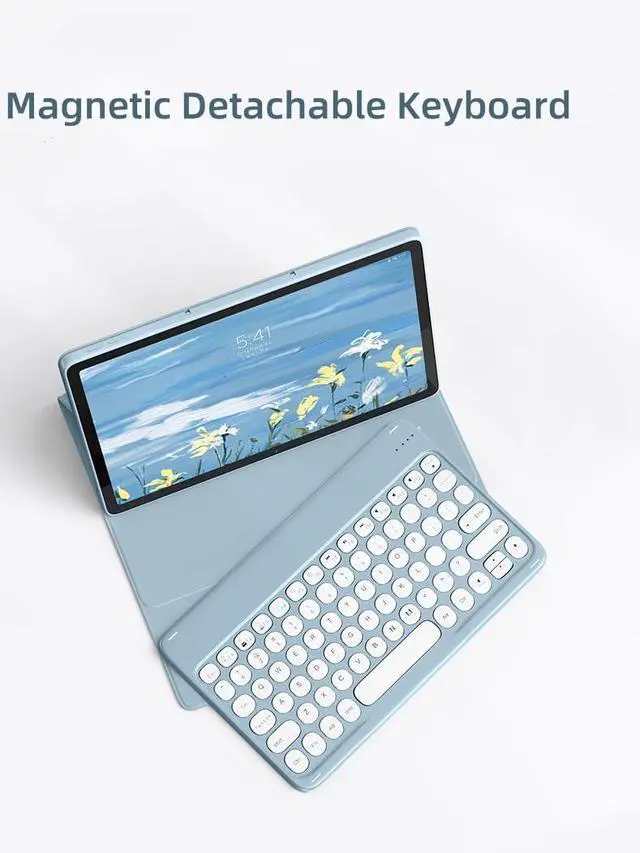 Alt view image 2 of 5 - kaidisen Keyboard Case for Galaxy Tab A7 Lite 8.7 inch Case with Keyboard and Bluetooth Mouse, Detachable Candy Color Keyboard Cover Round KeyPurple
