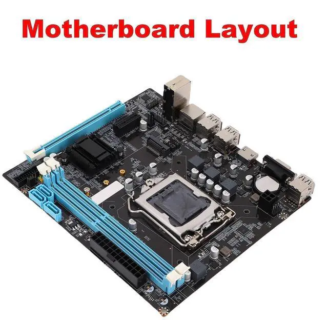 Alt view image 2 of 5 - Micro ATX Motherboard, LGA 1155 CPU Slot, Channel DDR3, M.2 NVMe NGFF, HD VGA Output, 3 Phase Power
