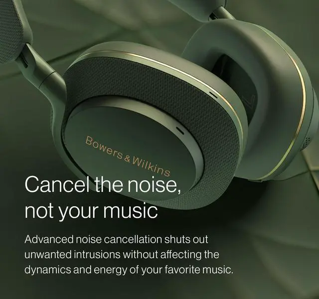 Alt view image 3 of 5 - Bowers & Wilkins Px7 S2e Over-Ear Headphones - Enhanced Noise Cancellation & Transparency Mode, Crystal-Clear Calls, Bluetooth, 30-Hour Playback, Forest Green