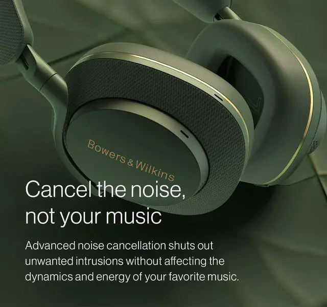 Alt view image 3 of 5 - Bowers & Wilkins Px7 S2e Over-Ear Headphones - Enhanced Noise Cancellation & Transparency Mode, Crystal-Clear Calls, Bluetooth, 30-Hour Playback, Forest Green