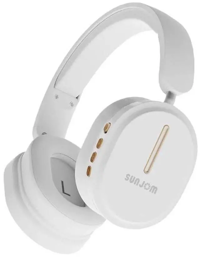 Main image of SUNJOM Inspire 28H Playtime Wireless and Wired Stereo HiFi Foldable FM Radio Over-Ear Bluetooth Headphones with Microphone for iPhone iOS Android-White