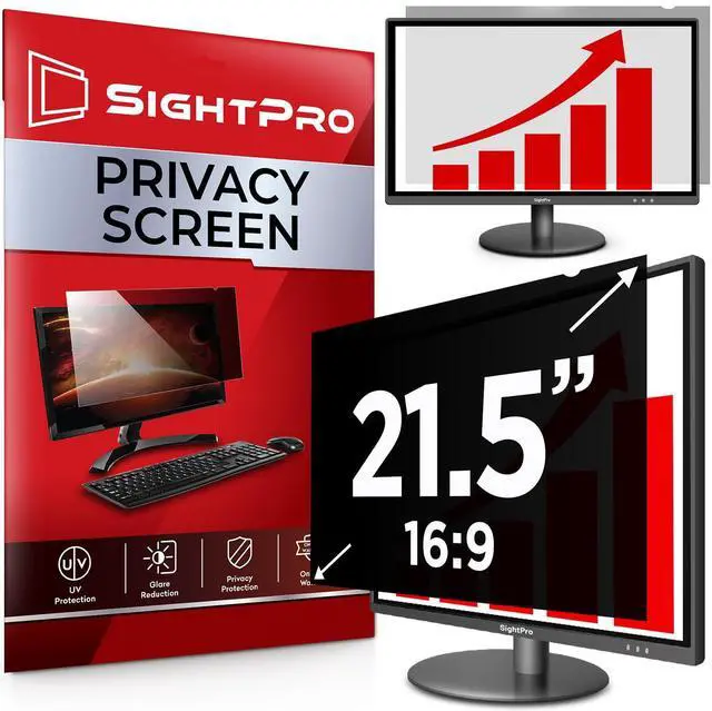 Main image of SightPro 21.5 Inch 16:9 Computer Privacy Screen Filter for Monitor - Privacy Shield and Anti-Glare Protector