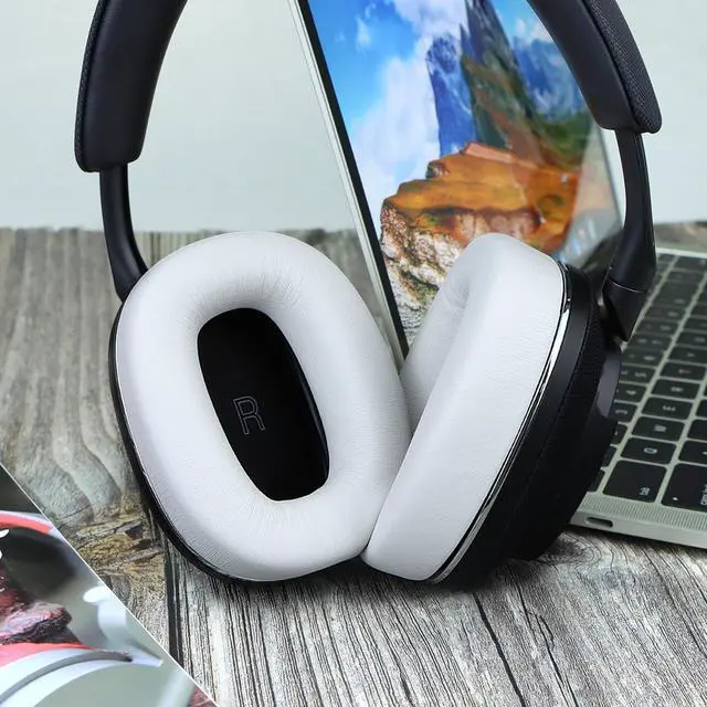 Alt view image 3 of 5 - SINOWO Replacement Earpads for Bowers & Wilkins PX8/PX7 S2 Wireless Noise-Cancelling Headphones(Do Not Fit PX7),Ear Pads Cushions with Noise Isolation Memory Foam,Soft Protein Leather-White