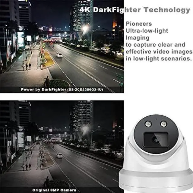 Alt view image 3 of 5 - ikvision IP Camera DS-2CD2386G2-IU 4K 8MP Acusense DarkFighter Turret PoE IP Camera Outdoor, WDR, 2.8mm Lens, IP67 Water and Dust Resistant, H.265+, Compatible with Hik Vision NVR