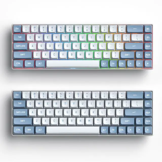 Alt view image 5 of 5 - iRoboosta PBT Keycaps, CSA Profile Double Shot Keycap Blue and White 158 Keys Key caps Set, Custom Keycaps for Cherry MX Switches Mechanical Keyboard (Shoko Blue)