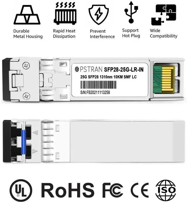 Alt view image 3 of 5 - OPSTRAN 25GBASE-LR SFP28 Optical Transceiver Module Compatible with Intel E25GSFP28LRX 25G SFP28 1310nm 10km DDM Duplex LC SMF