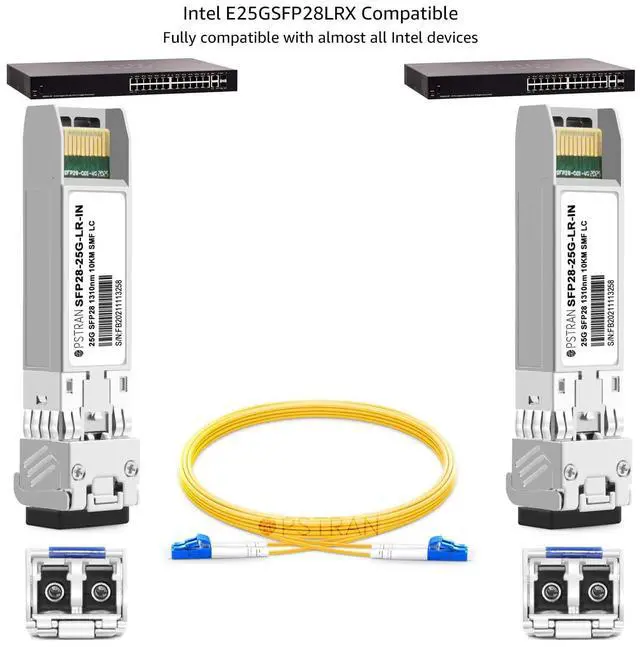 Alt view image 4 of 5 - OPSTRAN 25GBASE-LR SFP28 Optical Transceiver Module Compatible with Intel E25GSFP28LRX 25G SFP28 1310nm 10km DDM Duplex LC SMF