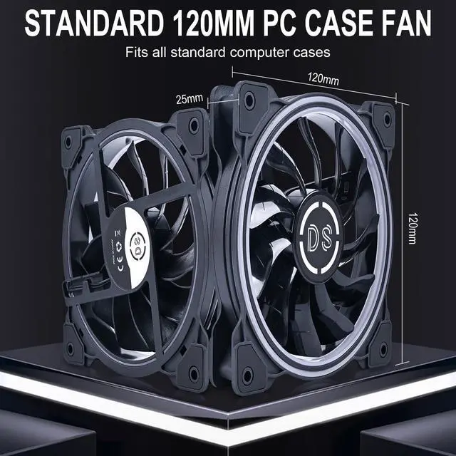 Alt view image 4 of 5 - DS 120MM LED Addressable RGB Case Fan with Controller for Computer Cases, Side Lighting for PC CASE, CPU Coolers, Radiators System (3pack RGB Fans, 2pack LED Strips, 1th Gen DS HUB Box, G Series)
