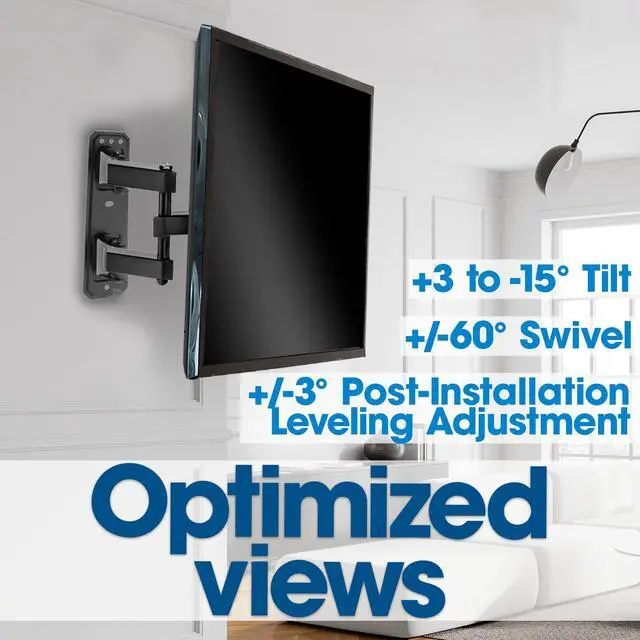Alt view image 3 of 5 - MANHATTAN Full Motion TV Wall Mount  37 to 70 inch to 77 lbs - Swivel, Tilt, & Level Adjustment  up to 600x400 VESA  462426