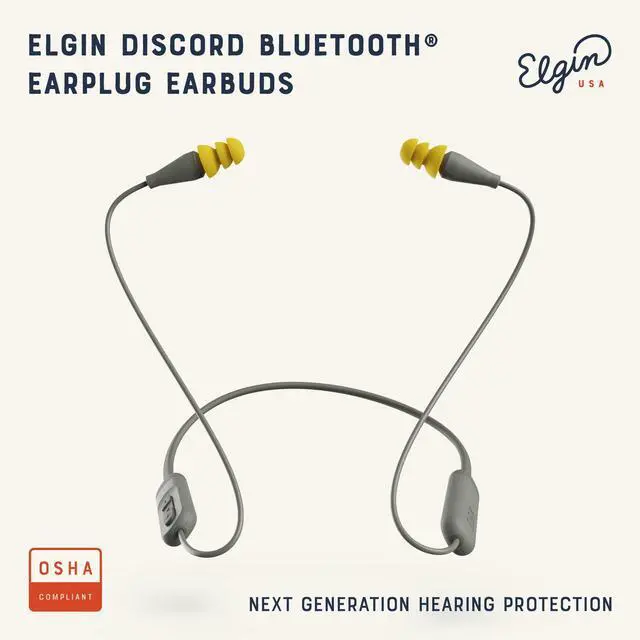 Alt view image 2 of 5 - Elgin Discord Gen 2 Bluetooth Earplug Earbuds, OSHA Compliant Noise-Isolating Safety Wireless Headphones, All-Weather Earphones for Industrial Work, and High-Noise Environments