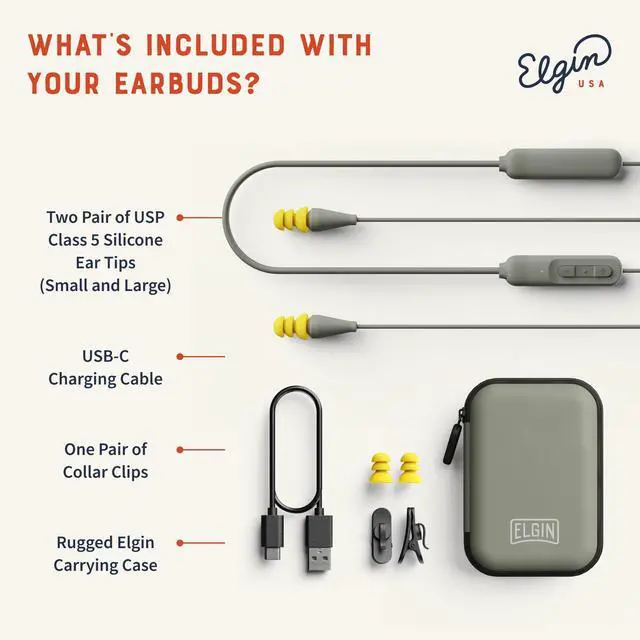 Alt view image 5 of 5 - Elgin Discord Gen 2 Bluetooth Earplug Earbuds, OSHA Compliant Noise-Isolating Safety Wireless Headphones, All-Weather Earphones for Industrial Work, and High-Noise Environments