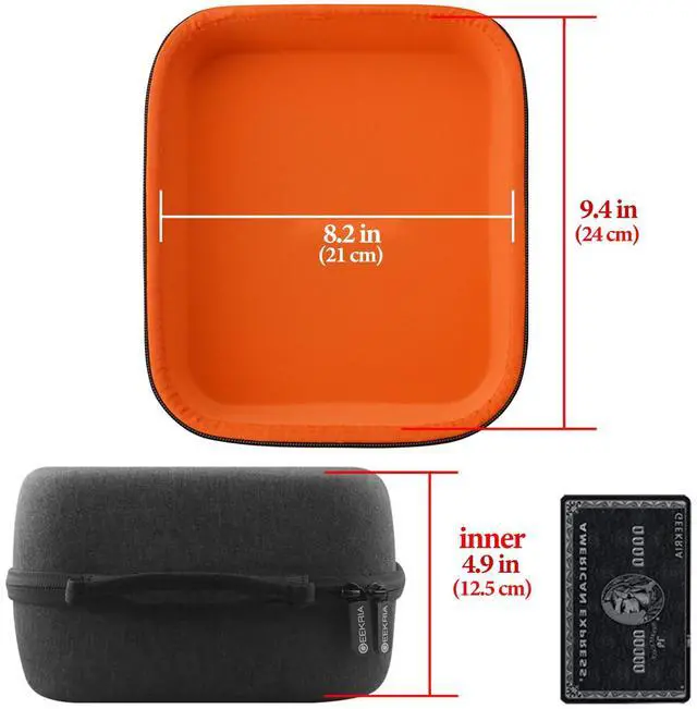 Alt view image 4 of 5 - Geekria Shield Case for Large-Sized Over-Ear Headphones, Replacement Hard Shell Travel Carrying Bag with Cable Storage, Compatible with HiFiMAN HE 1000, SHURE SRH440 Headsets (Dark Grey)