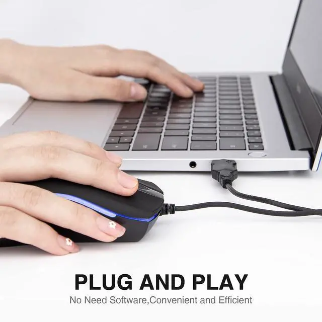 Alt view image 2 of 5 - Rii Wired Mouse, RM105 USB Computer Mouse,RGB Optical Office Mice for PC,Computer,Laptop,Desktop,Windows (10 Pack)