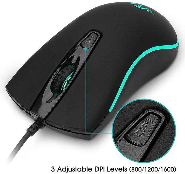 Alt view image 3 of 5 - Rii Wired Mouse, RM105 USB Computer Mouse,RGB Optical Office Mice for PC,Computer,Laptop,Desktop,Windows (10 Pack)