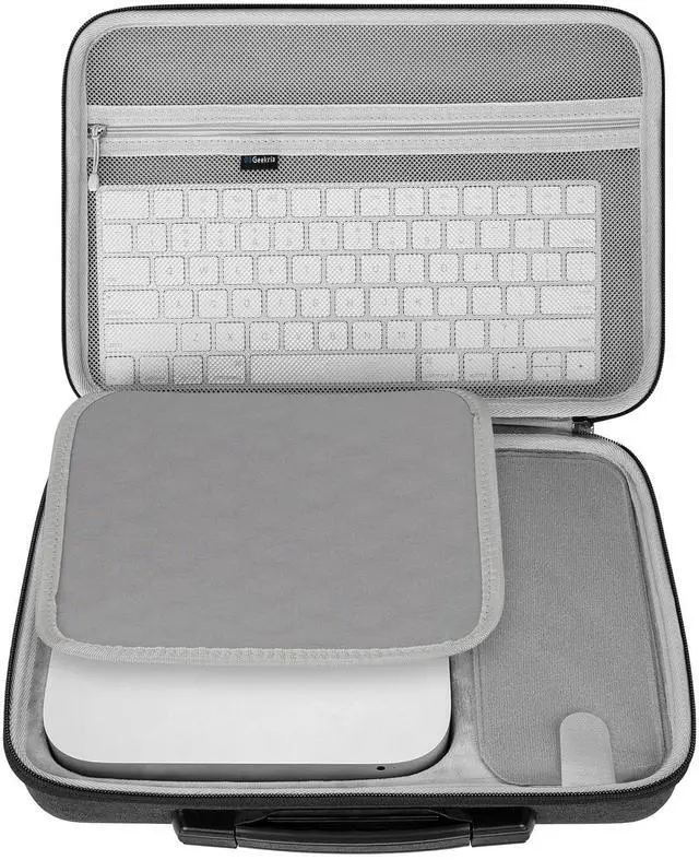 Alt view image 4 of 5 - Geekria Hard Travel Case, Compatible with Apple 2023/2020 Mac Mini Desktop and Fit for Magic Keyboard, Magic Mouse Carrying Case (Dark Gray)