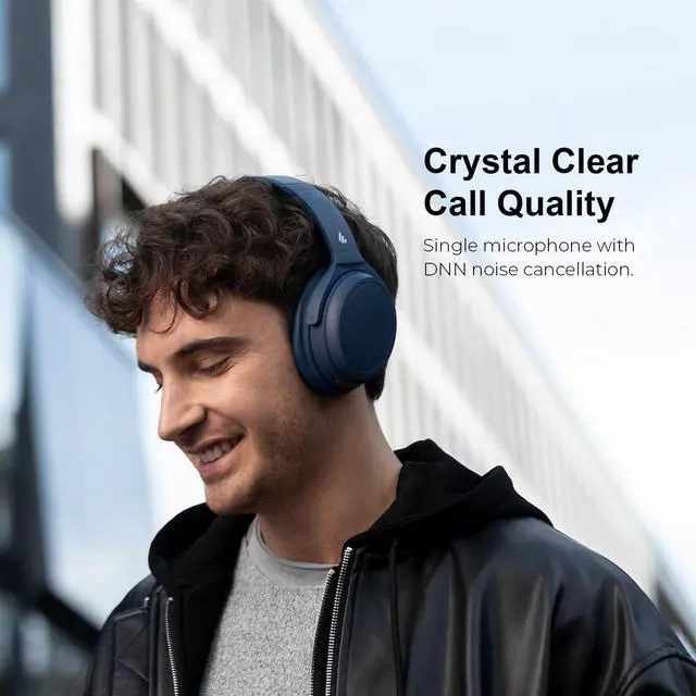 Alt view image 5 of 5 - Edifier WH700NB Wireless Active Noise Cancellation Over-Ear Headphones, Bluetooth 5.3 Foldable Lightweight Headset, Dual Device Connection, 68-Hour Battery Life, for Travel, Home Office - Navy Blue