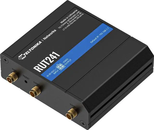 Alt view image 3 of 5 - Teltonika RUT241098000 Model RUT241 Industrial Cellular Router; 4G and 3G Connectivity; for use in North America; Compatible with Verizon, AT&T, and T-Mobile; WAN Failover with Auto Switching