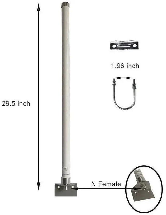 Alt view image 3 of 5 - External Long Range Omni-Directional 2.4G/5.8G 12dBi Antennas for WiFi 6 Extender/Access Point/Security Camera/Routers