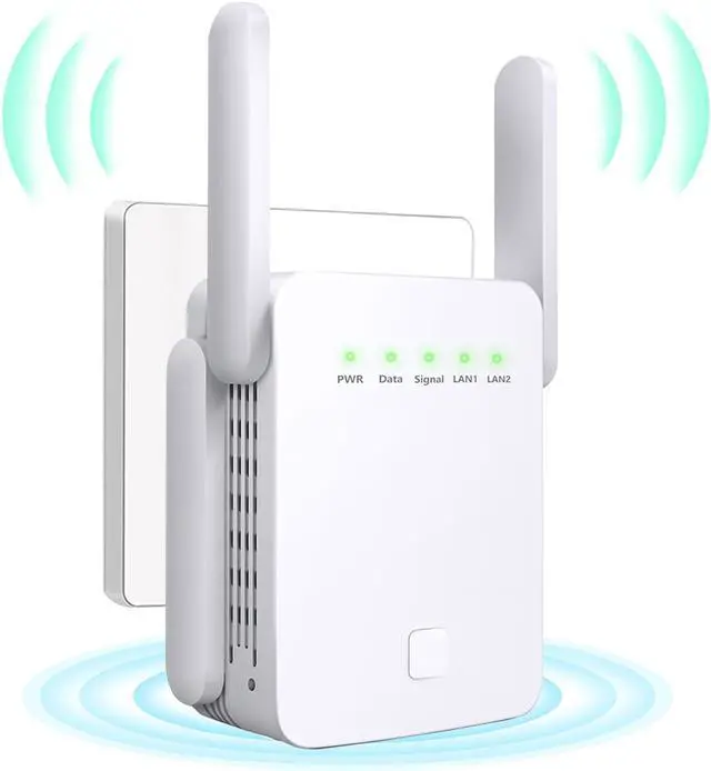 Main image of WiFi Repeater, WiFi Extender Wi-Fi Signal Booster Amplifier for Home Cover Up to 200sq.ft WiFi 2.4GHz Dual Band Wireless Repeater, 4 Antennas 360° WiFi Amplifier, WiFi Range Extender with