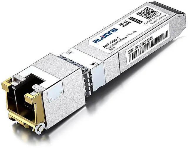 Alt view image 2 of 5 - Alwong 10GBASE-T SFP+ Transceiver, SFP+ to RJ45 Copper Module. 2.5/5/10G Multi-Rate, for Cisco SFP-10G-T-S, Ubiquiti UniFi UF-RJ45-10G, Meraki, MikroTik S+RJ10, Netgear, D-Link, and More, Pack of 2