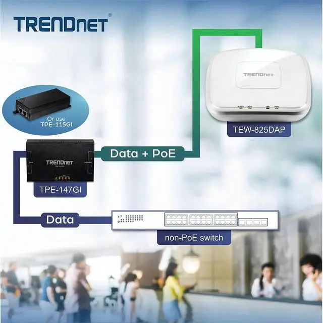 Alt view image 5 of 5 - TRENDnet AC1750 Dual Band PoE Access Point, 1300Mbps WiFi AC+450 Mbps WiFi N, WDS Bridge, WDS Station, Repeater Modes, Band Steering, WiFi Traffic Shaping, IPv6, White, TEW-825DAP