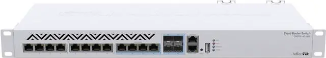 Main image of MikroTik CRS312-4C+8XG-RM  Network Switch L3, 10G, Ethernet (100/1000/10000), 1U, White