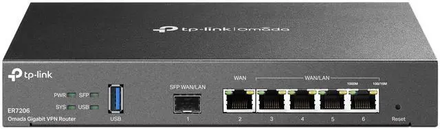 Main image of TP-Link ER7206 Multi-WAN Professional Wired Gigabit VPN Router Increased Network Capacity SPI Firewall Omada SDN Integrated Load Balance Lightning Protection