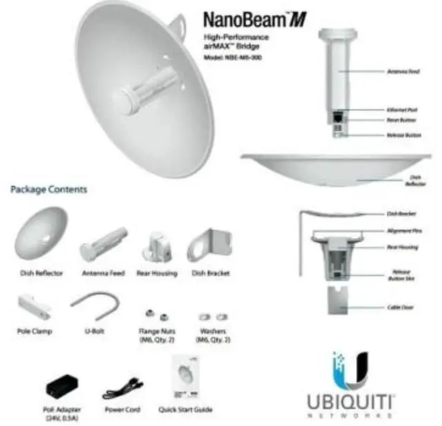 Alt view image 4 of 5 - Ubiquiti Networks Pbe-M5-300 5ghz Powerbeam Airmax