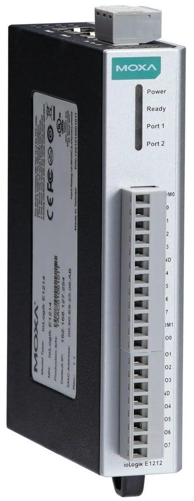 Alt view image 3 of 3 - MOXA ioLogik E1212 Remote Ethernet I/O, 8DI/8DIO, 2-Port Switch