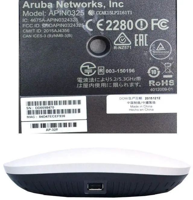 Alt view image 2 of 3 - Aruba Networks AP-325 IEEE 802.11ac 1.69 Gbps Wireless Access Point (Aruba Controller Required)