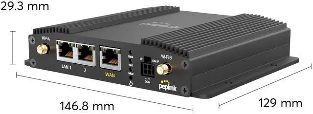 Alt view image 3 of 4 - Peplink MAX BR1 Pro 5G All-in-One Solution | x62 5G Module | Wi-Fi 6 | 2x2 MU-MIMO | MAX-BR1-PRO-5GN-T-PRM
