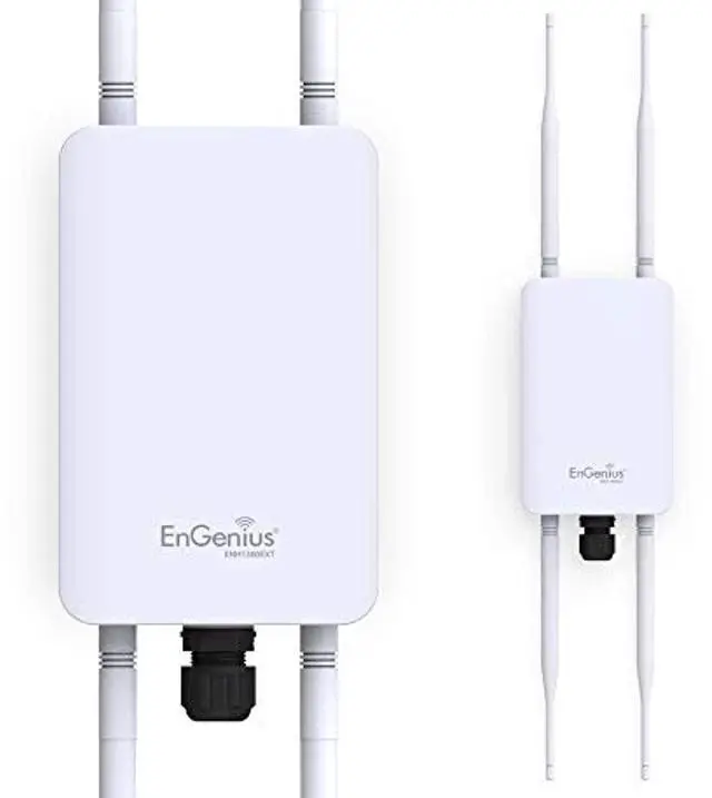 Alt view image 4 of 5 - EnGenius ENH1350EXT Wi-Fi 5 AC1300 Outdoor Access Point - IP67 Weatherproof, Dual-Band Long Range Extender, MU-MIMO, PoE Injector & Mounting Kit Included