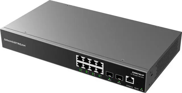 Alt view image 3 of 5 - Grandstream GWN7801P | 8-Port Gigabit Ethernet Layer 2+ Managed PoE Switch