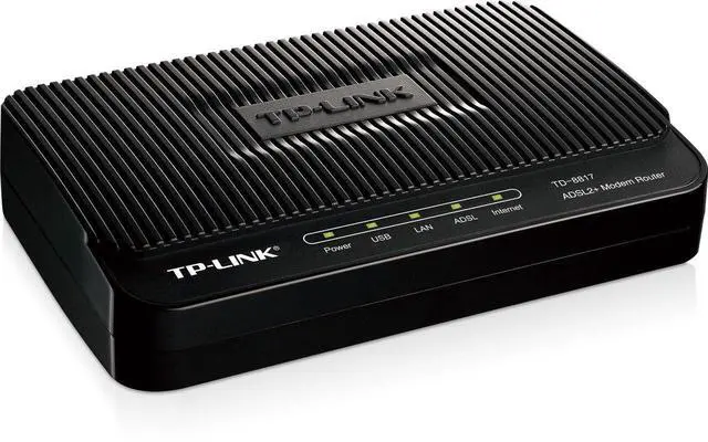 Main image of TP-LINK TD-8817 ADSL2+ Modem, 1 RJ45, 1 USB Port, Bridge Mode, NAT Router, Annex A, ADSL Splitter, 24Mbps Downstream