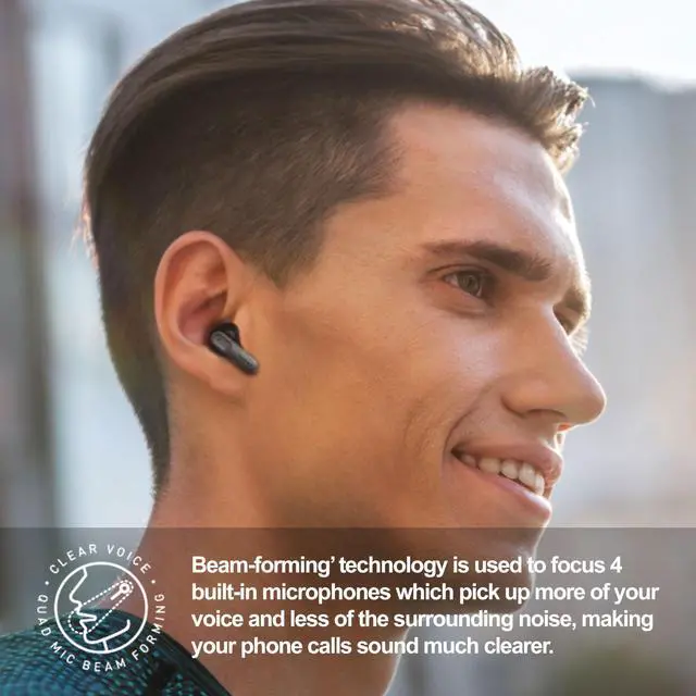 Alt view image 4 of 5 - MIXX StreamBuds Custom 3 True Wireless Earbuds with Charging Case  24hr Playtime, Quick Charge, App Control, Clear Voice Quad Mic, Noise Isolation  Bluetooth 5.3, Zinc Alloy Case - Black