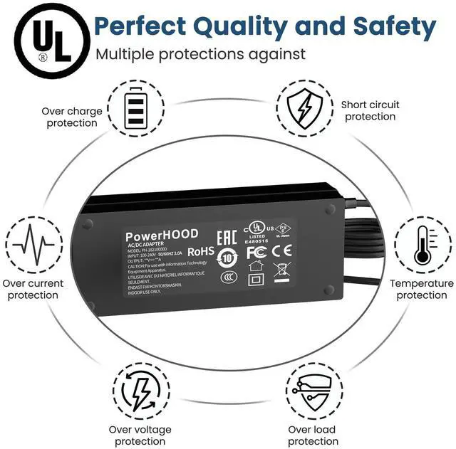 Alt view image 5 of 5 - PowerHOOD 19V Type-C AC Adapter Compatible with ACEMAGIC 15.6 inch Laptop Intel 12th Gen Alder Lake N95 Laptop Charger ACEMAGIC AX15 USB-C Power Supply Cord Battery Charger Cable PSU