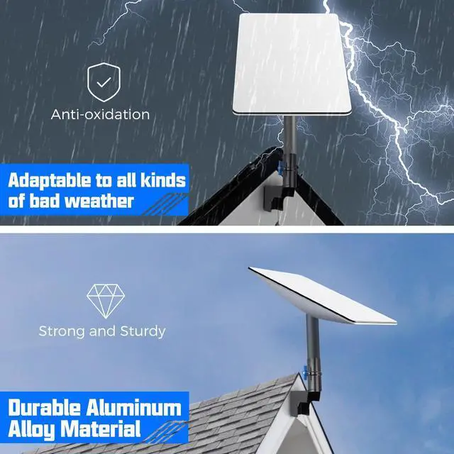 Alt view image 4 of 5 - Adjustable Mounting Kit - Heavy-Duty Aluminum Wall/Roof/Pole Mount, Weatherproof Design & Easy Installation, Compatible with Various Signal Towers (Black)
