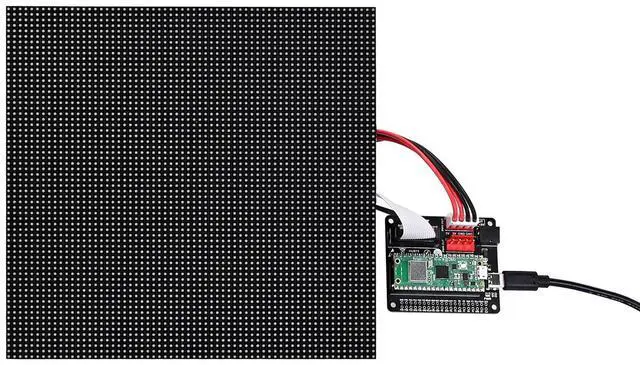 Main image of Xicoolee RGB Full-Color LED Matrix Panel for Raspberry Pi/Arduino/ESP32 3mm Pitch 64×64 4096 Individual RGB LEDs Brightness Adjustable with Adapter for Directly Plug