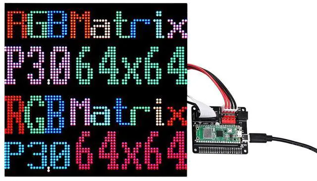 Alt view image 2 of 5 - Xicoolee RGB Full-Color LED Matrix Panel for Raspberry Pi/Arduino/ESP32 3mm Pitch 64×64 4096 Individual RGB LEDs Brightness Adjustable with Adapter for Directly Plug