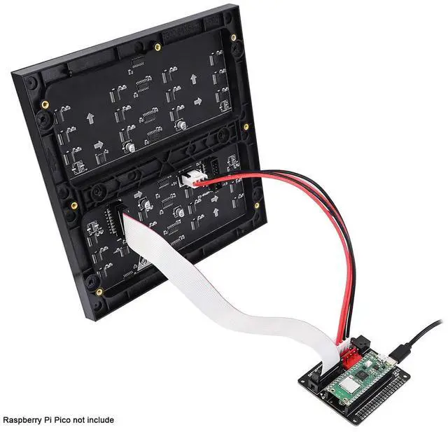 Alt view image 3 of 5 - Xicoolee RGB Full-Color LED Matrix Panel for Raspberry Pi/Arduino/ESP32 3mm Pitch 64×64 4096 Individual RGB LEDs Brightness Adjustable with Adapter for Directly Plug