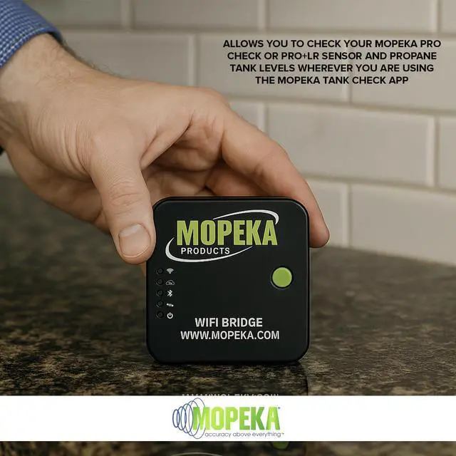 Alt view image 3 of 5 - Mopeka WiFi Router Bridge - Compatible with Mopeka Pro Check, Universal or Pro+LR Bluetooth Sensors Only - Check Propane Tank Levels Anywhere - Perfect for RVs, Cottages & Outdoor Grills