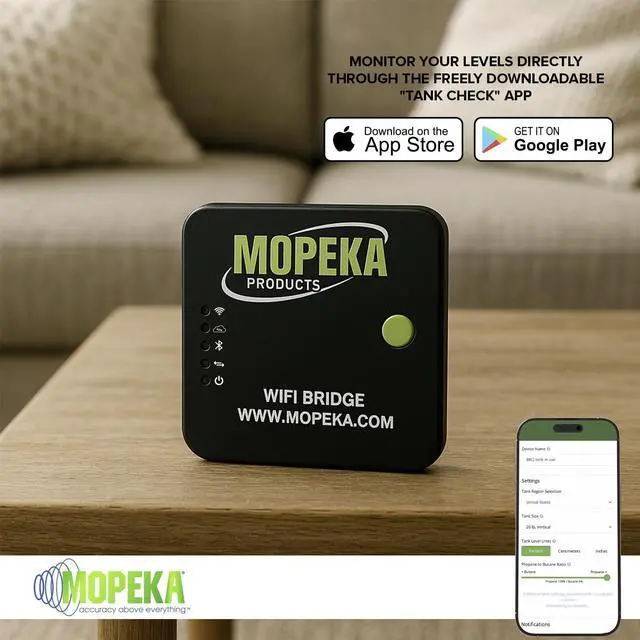 Alt view image 4 of 5 - Mopeka WiFi Router Bridge - Compatible with Mopeka Pro Check, Universal or Pro+LR Bluetooth Sensors Only - Check Propane Tank Levels Anywhere - Perfect for RVs, Cottages & Outdoor Grills