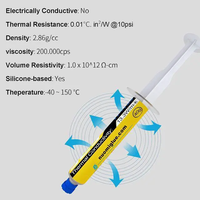 Alt view image 2 of 5 - JLJ Thermal Paste 40g Carbon-Based High Performance Thermal Compound Paste for IC/Processor/Cooler Heatsinks