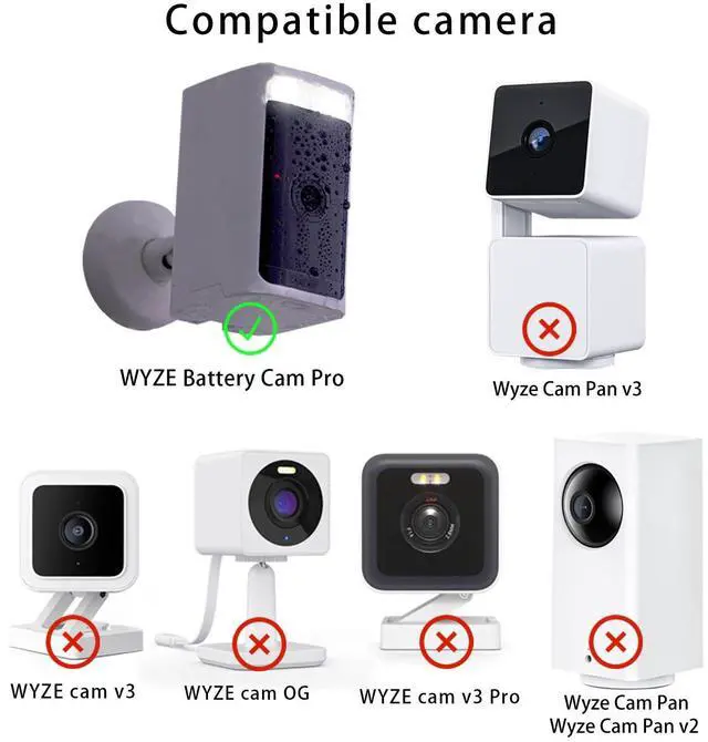 Alt view image 2 of 5 - 2 Pack Solar Panels Compatible with WYZE Battery Cam Pro, Solar Panels for Wireless Security Camera Outdoor 4W Type C Port, 10ft Micro USB Cable and Adjustable Mount, White