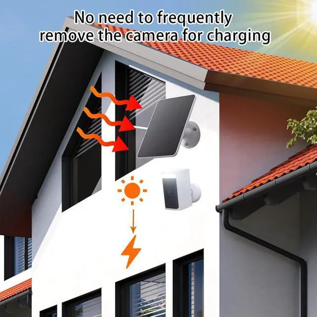 Alt view image 3 of 5 - 2 Pack Solar Panels Compatible with WYZE Battery Cam Pro, Solar Panels for Wireless Security Camera Outdoor 4W Type C Port, 10ft Micro USB Cable and Adjustable Mount, White