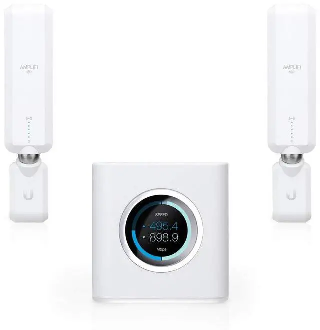 Alt view image 2 of 4 - AmpliFi HD WiFi System by Ubiquiti Labs, Seamless Whole Home Wireless Internet Coverage, HD WiFi Router, 2 Mesh Points, 4 Gigabit Ethernet, 1 WAN Port, Ethernet Cable, Replaces Router & WiFi Extenders