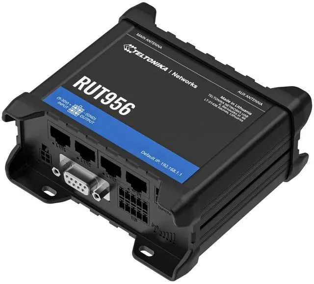 Alt view image 2 of 4 - RUT956 (EU) 4G LTE Router Teltonika RUT956, Cellular, RUT956 (Teltonika RUT956, Cellular Network Router, Black, Aluminium, Plastic, DIN-Rail, Industrial, Fast Ethernet)